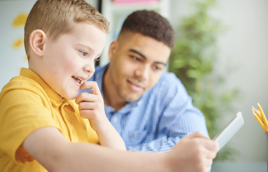Therapist running an ABA Antecedent intervention