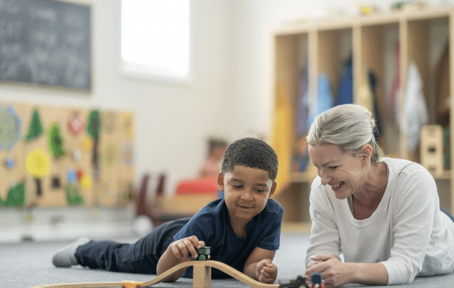therapist engaging in functional behavior assessment