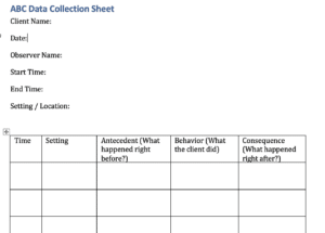 free abc data collection sheet